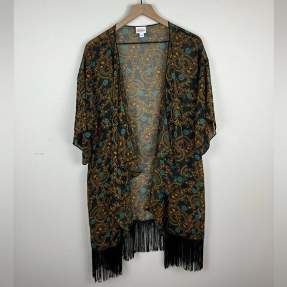 LULAROE LARGE PAISLEY MONROE KIMONO - Picture 1 of 8